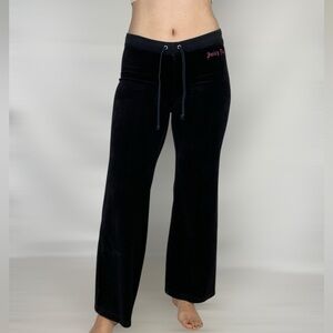 JUICY COUTURE Y2K 2000s Velour Track Pants Juicy Royal‎ Mid Rise Velvet Wide Leg